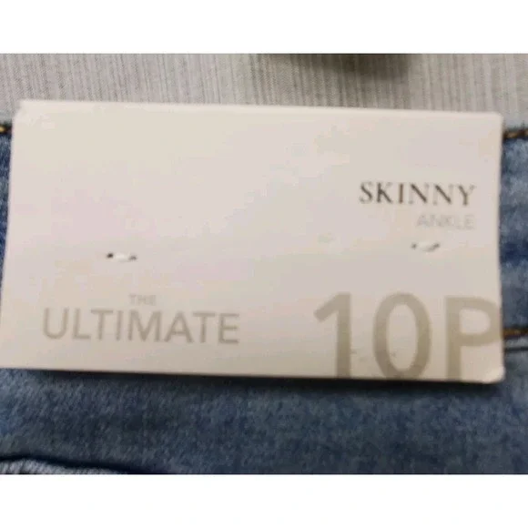 Soft Surroundings Jeans Womens Size 10p Skinny Ankle Glitter Stripes On Sides - Picture 8 of 11